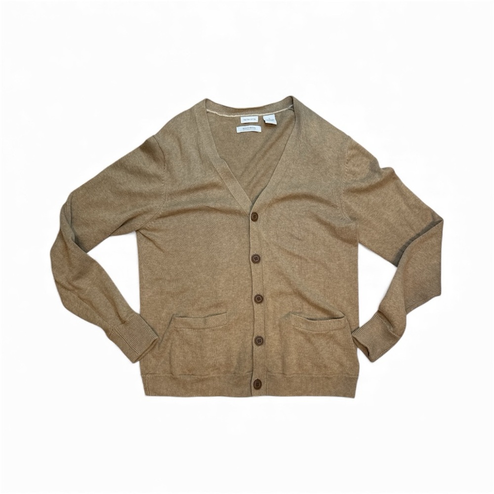 VTG Preppy Women’s Small Cardigan Fine Prima Cotton Tawny Y2K Academia Preppy